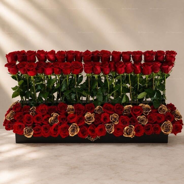 Jardinera Rosas Rojas y Oro Jardinera Rosas Rojas y Oro