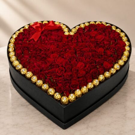 Corazón Gigante Rosas y Ferrero
