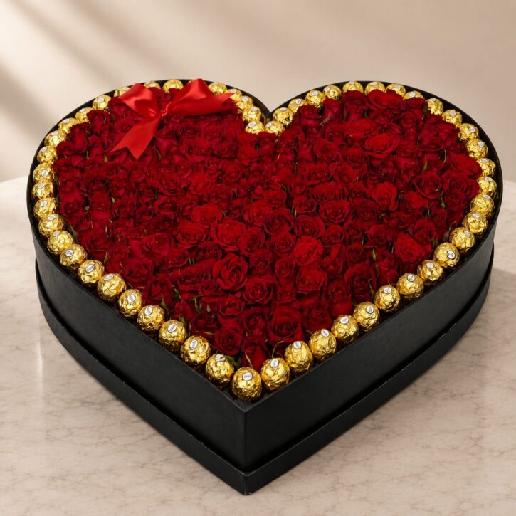 Corazón Gigante Rosas y Ferrero Corazón Gigante Rosas y Ferrero