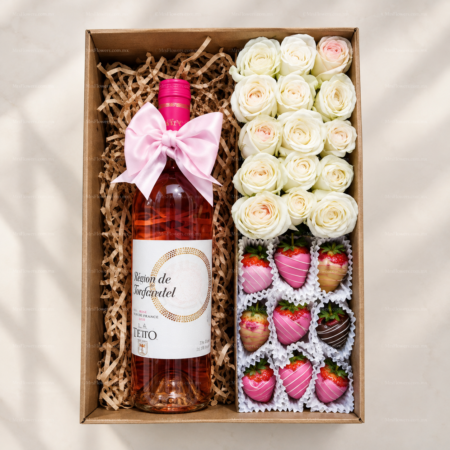 Caja Te Amo – Fresas con Chocolate y Vino Caja Te Amo – Fresas con Chocolate y Vino